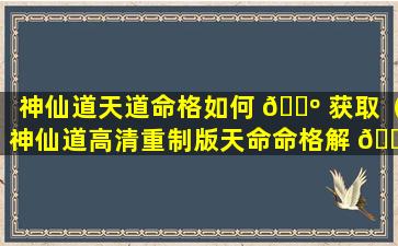 神仙道天道命格如何 🐺 获取（神仙道高清重制版天命命格解 🌴 锁等级）